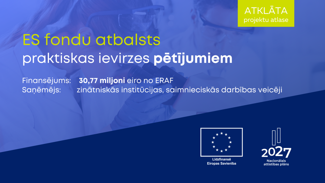 Sākta praktiskas ievirzes pētījumu projektu atlase