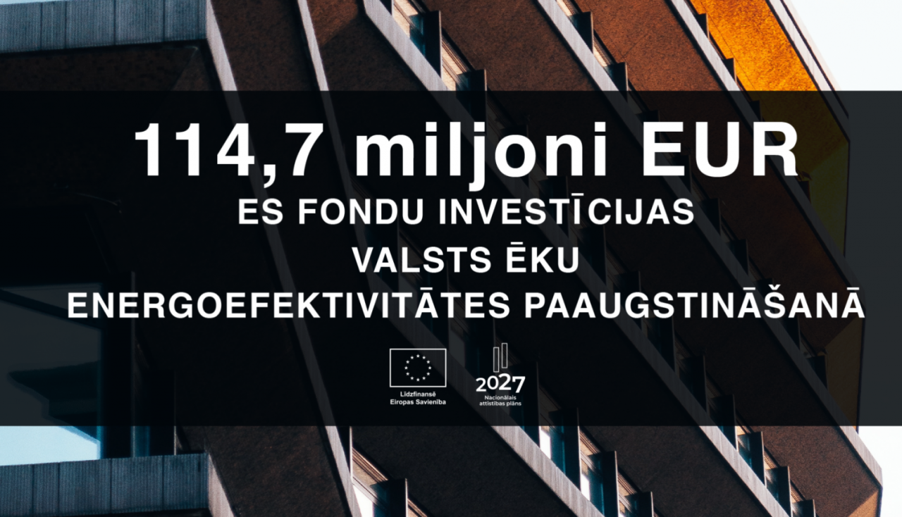 Tuvāko piecu gadu laikā energoefektivitātes paaugstināšanā valsts ēkās tiks ieguldīti 114,7 miljoni EUR