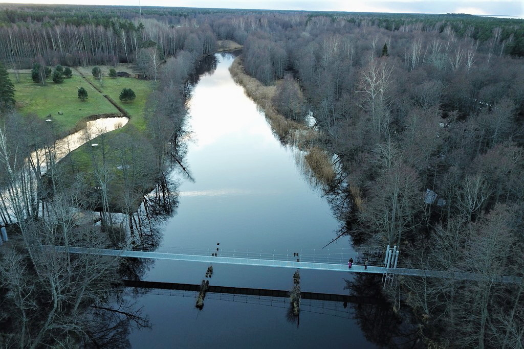 Irbes upes tilts pēc atjaunošanas, attēls no putna lidojuma