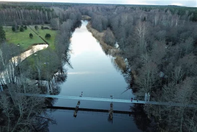 Irbes upes tilts pēc atjaunošanas, attēls no putna lidojuma