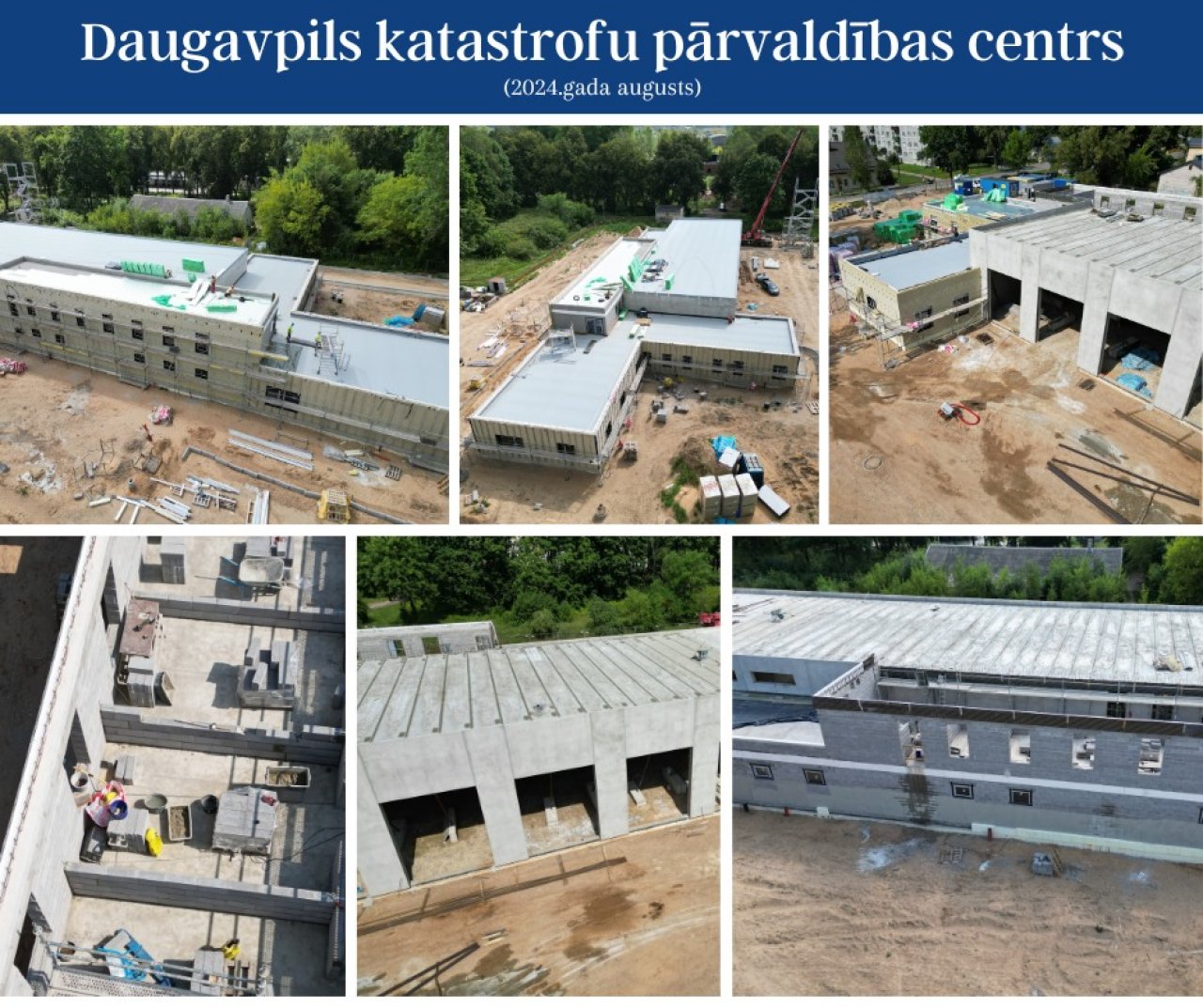 Topošajā Daugavpils katastrofu pārvaldības centrā aizvadīti spāru svētki un pabeigti jumta nesošās konstrukcijas būvdarbi