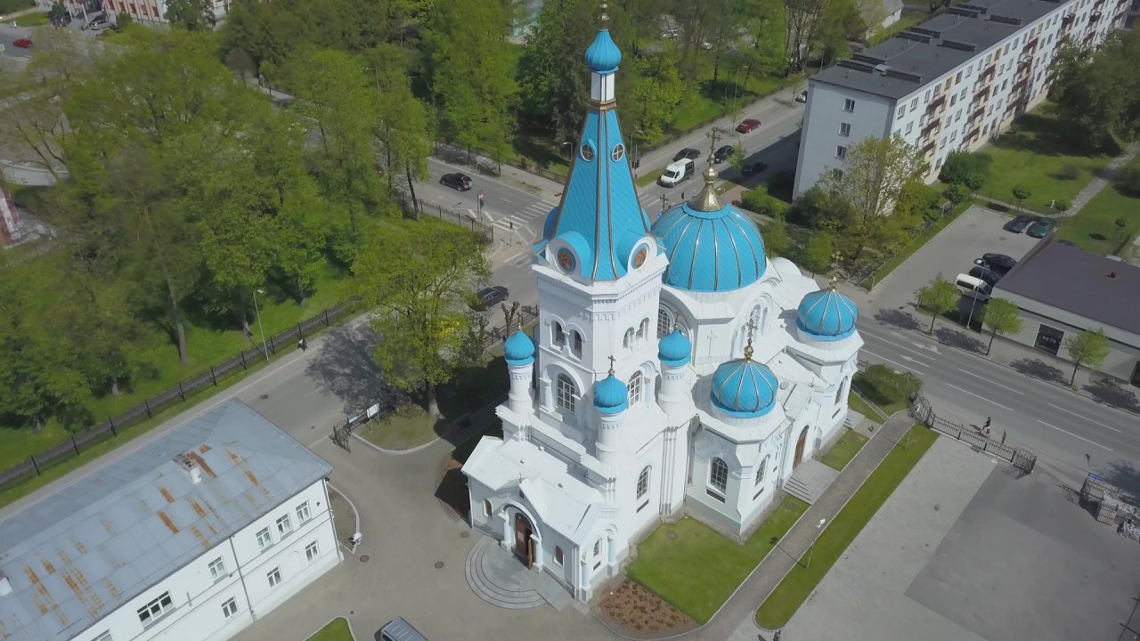 Jelgavas Sv. Simeona un Sv. Annas pareizticīgo katedrāle no putnskata