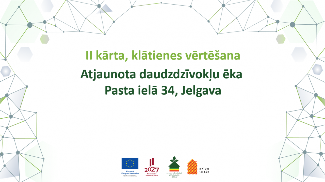 Atjaunota daudzdzīvokļu ēka Pasta ielā 34, Jelgava