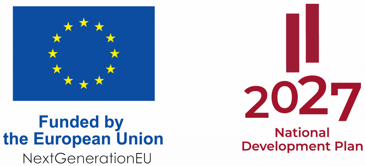 Logo: Funded by the European Union, NextGeneration EU and 2027 National Development Plan