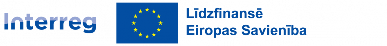 Attēls: Interreg programmas logo, teksts 