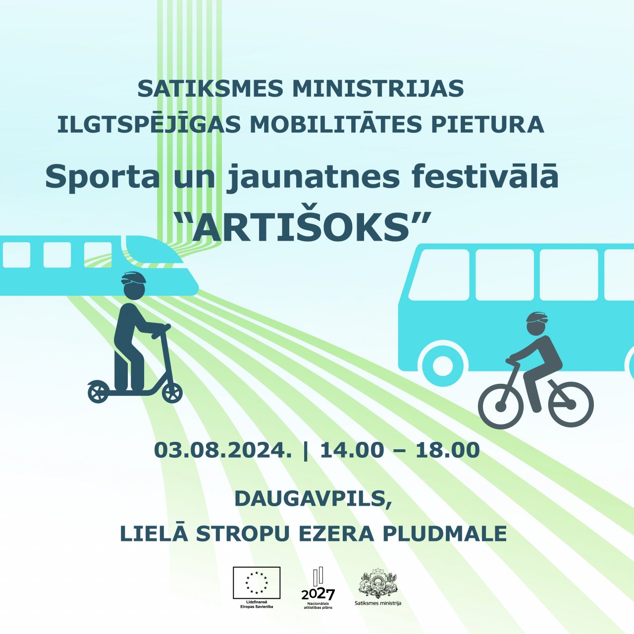 Ilgtspējīgas mobilitātes pietura sporta un jaunatnes festivālā 